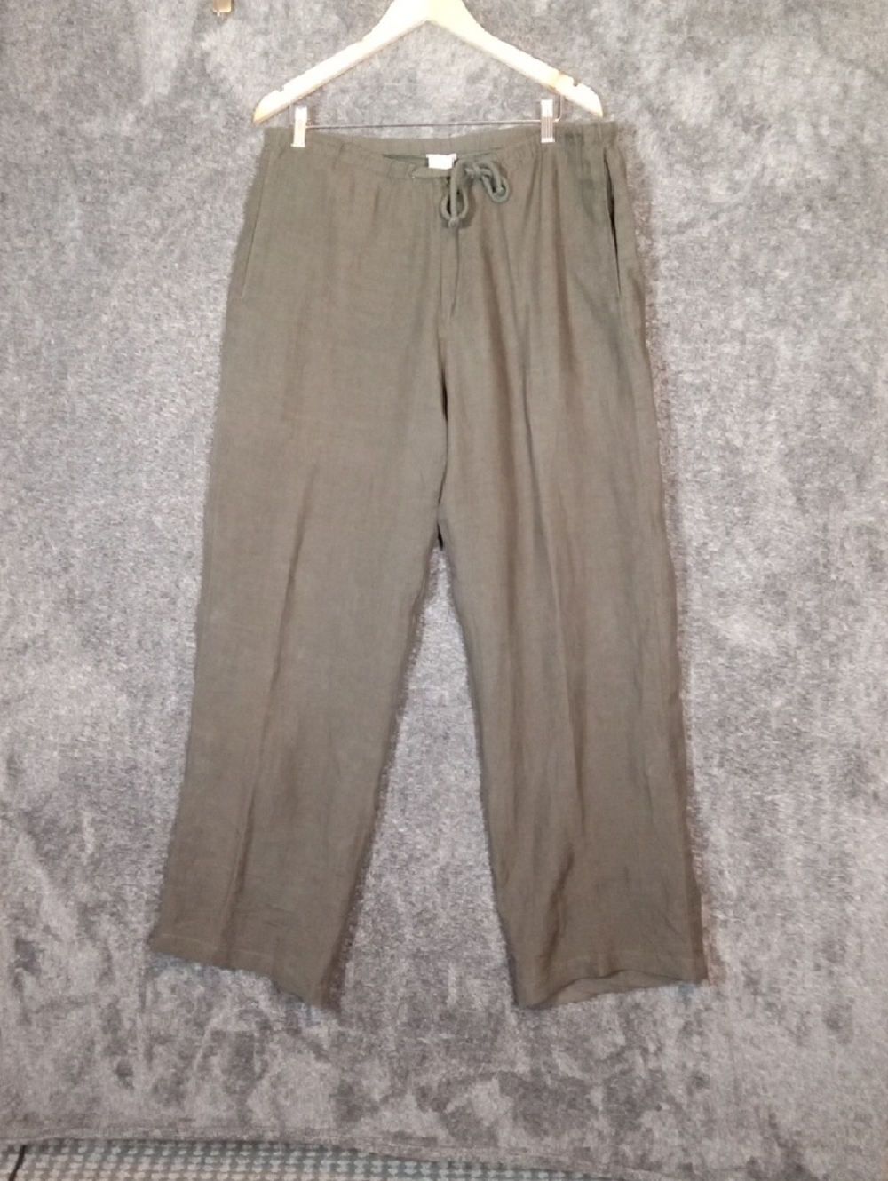 P.A.R.O.S.H Italian Linen Casual Chick Olive Green Resortwear Coastal Pants XL - Picture 3 of 12